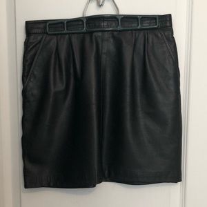 Leather mini skirt